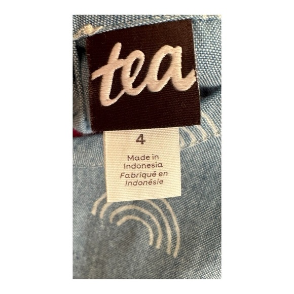 Tea Collection rainbow print Drop Waist Ruffle Hem Dress size 4 - Picture 2 of 3